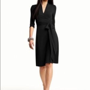 Banana Republic 3/4 Sleeve Black Wrap Dress